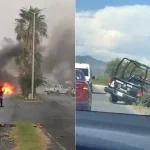 Criminales queman vehículos y bloquean la Carretera Nacional de Nuevo León tras operativos